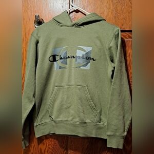 Champion  Olive Green Kid's Hoodie